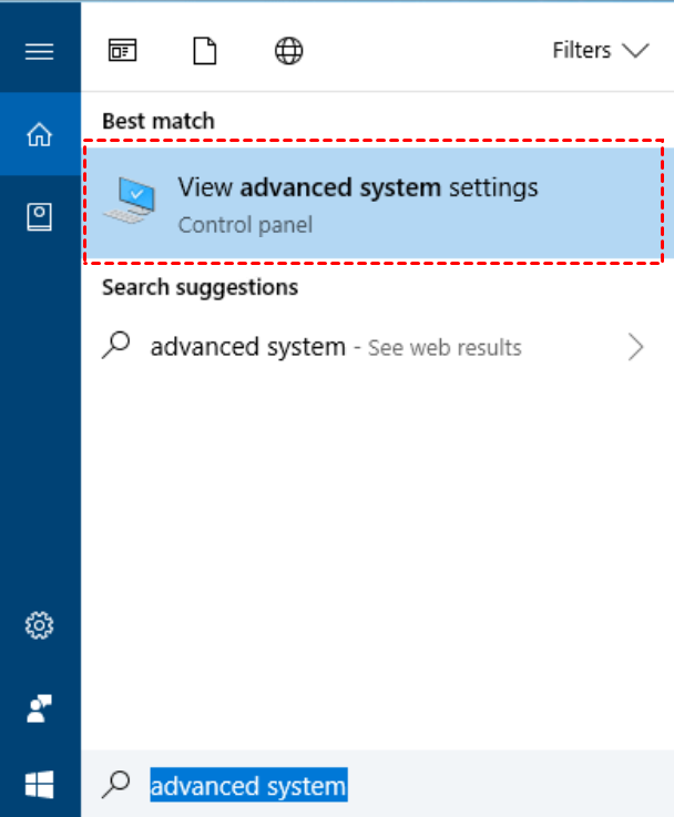 View Advanced System Settings