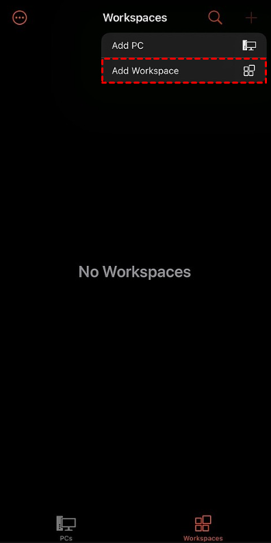 RD Client Add Workspace