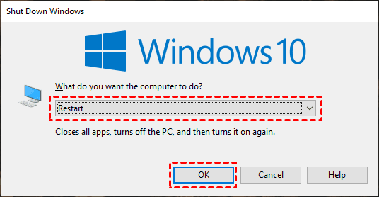 Restart Windows 10 