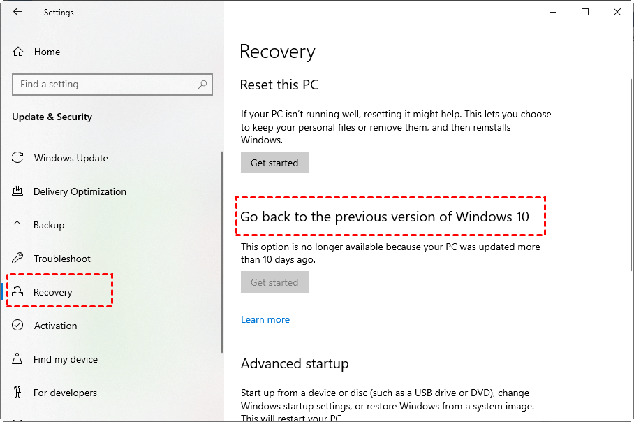 Restore the Windows Version 