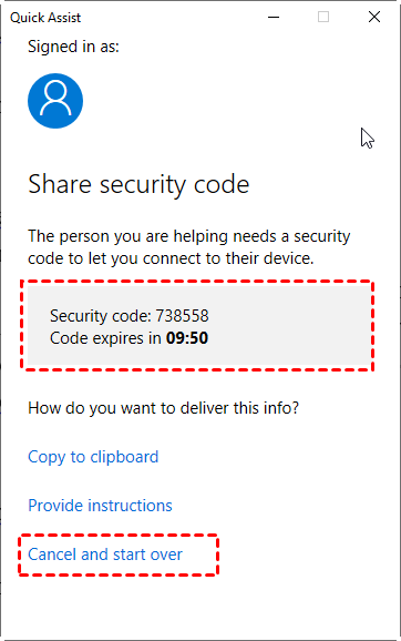 Share Security Code