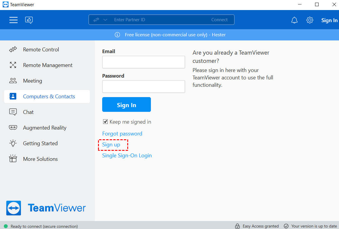 signup for teamviewer pro account free