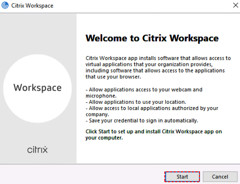 start citrix workspace