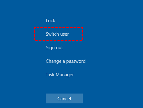 how to switch user on windows 10 cmd