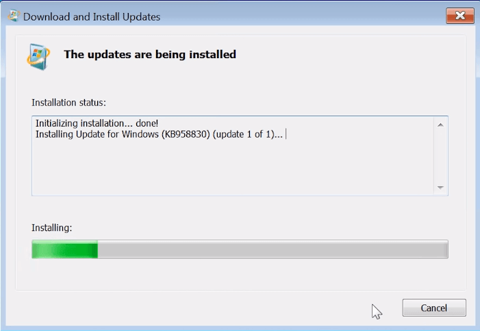 The Updates Are Being Installed