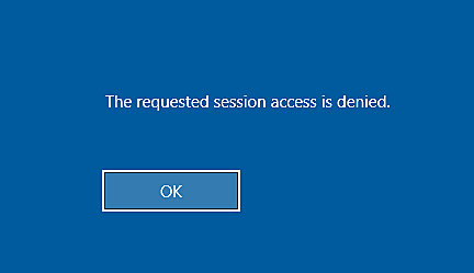The Requested Session Access is Denied