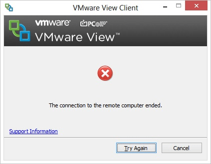 VMware Connection Ended 