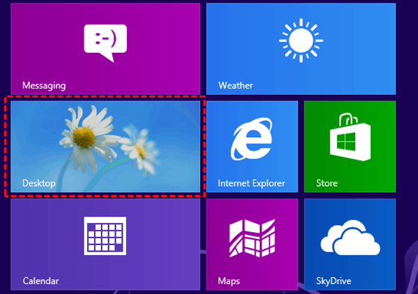 Click Desktop Icon on Start Menu 