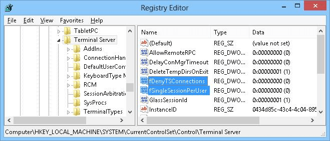 Multiple Users Registry 