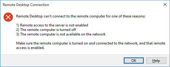 Cannot Connect to Remote Computer 