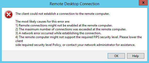 Remote Computer Requires FIPS Security Level 
