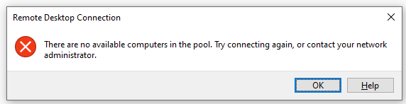 No Available Computers in he Pool 