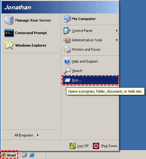 Run Server 2003 