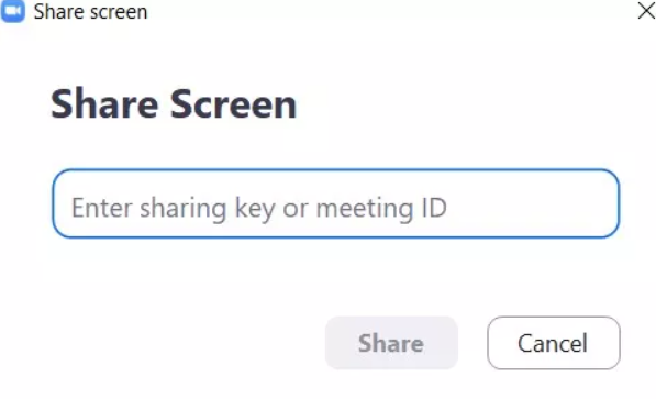 zoom enter sharing key