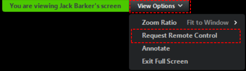 zoom request remote control